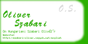 oliver szabari business card